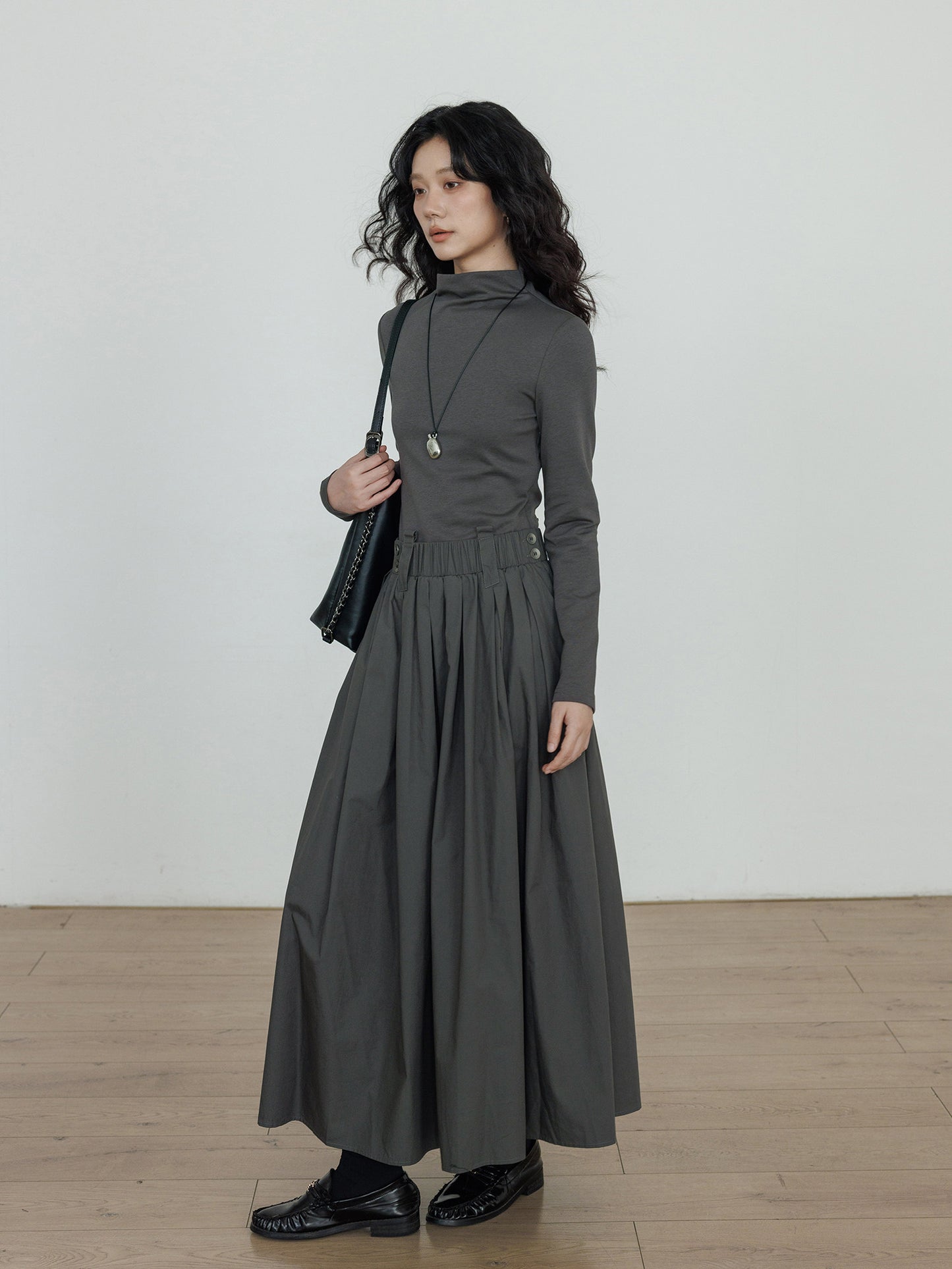 Half-Turtleneck Long Dress VAS0185