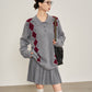 Argyle Knit Tops / Knit Mini Skirt SUY0028
