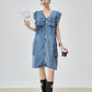 V-Neck Sleeveless Denim Dress FER0115