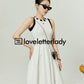 Bicolor Slim Long Dress LLA0075