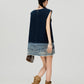 Denim Docking Design Sleeveless Dress FER0354