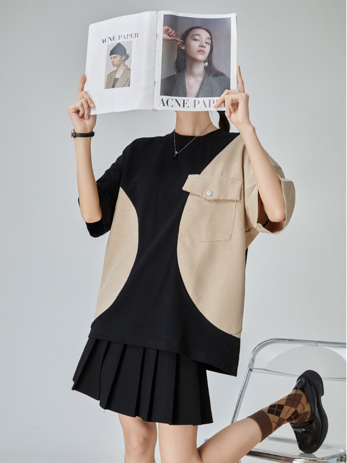 Color Blocking Short Sleeve T-Shirt FER0067