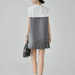 Double-Button Flare Mini Dress FER0093