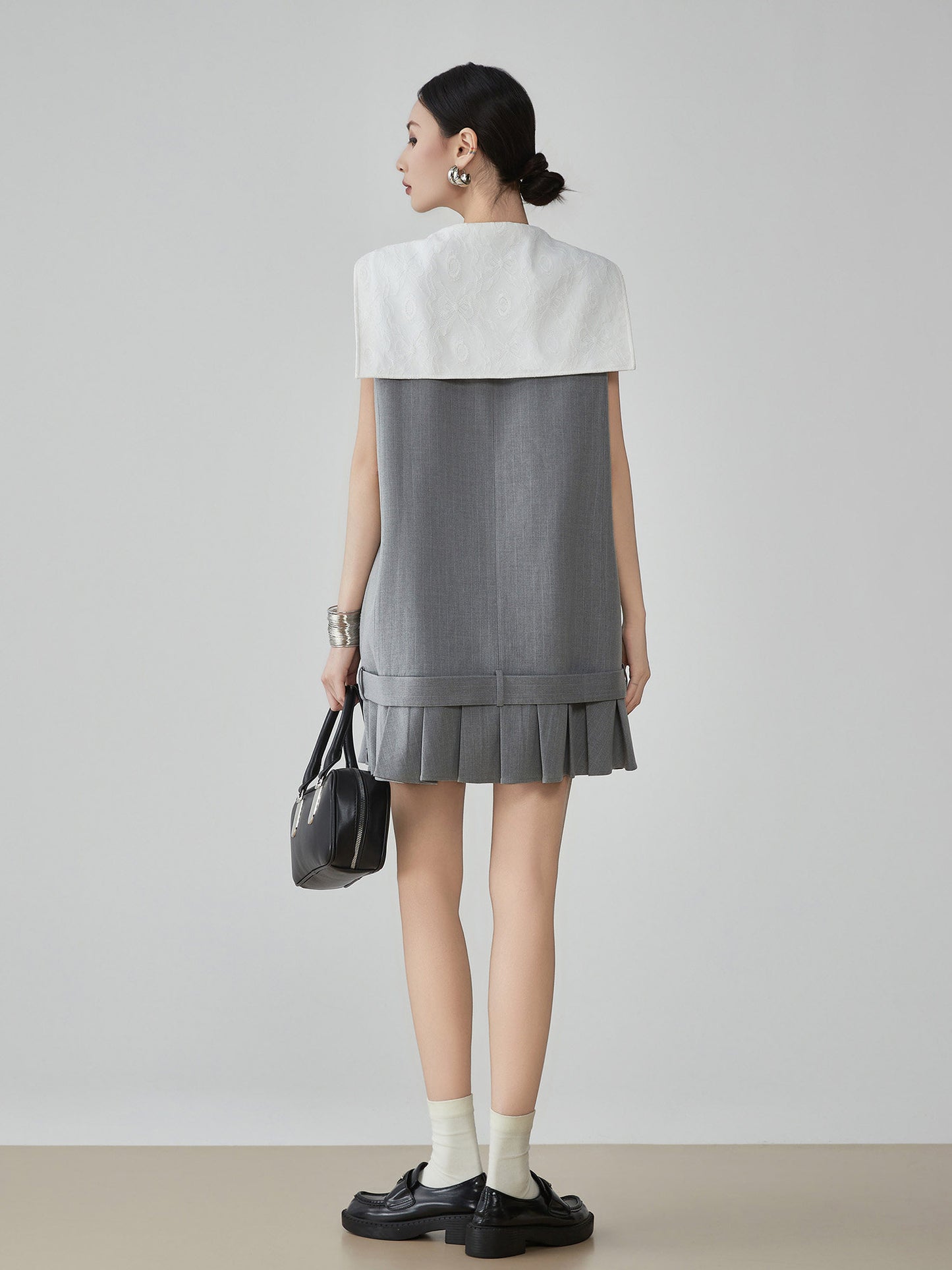 Double-Button Flare Mini Dress FER0093