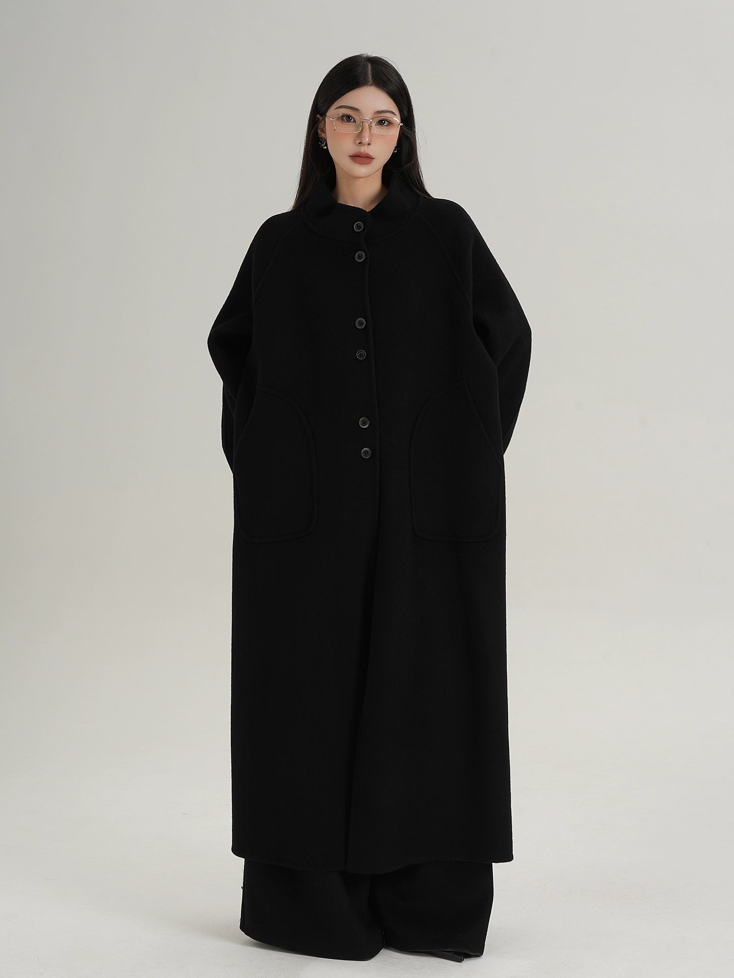 Mock Neck Long Coat SRS0407