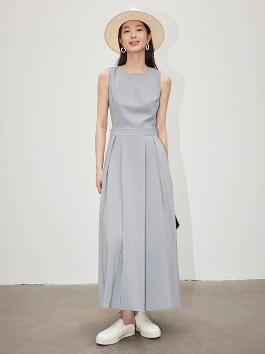 Side Cut Round Neck Dress IWY0009