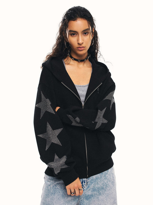 Star Rhinestone Hoodie ZTS0028