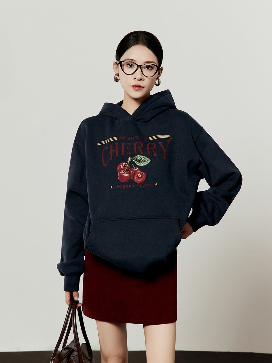 Cherry Print Hoodie LLA0601