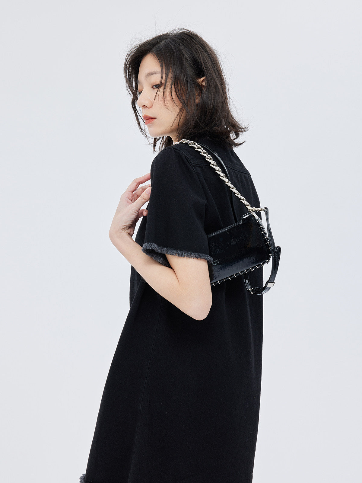 Polo Collar Embroidered Shirt Dress SHN0005