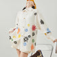 Flower Embroidered Long-Sleeve Shirt FER0098