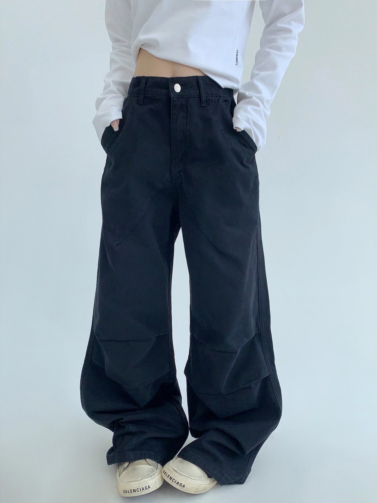Oversized Denim Cargo Pants YLS0936