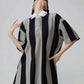 Wide Stripe Short-Sleeve Polo Top FER0309