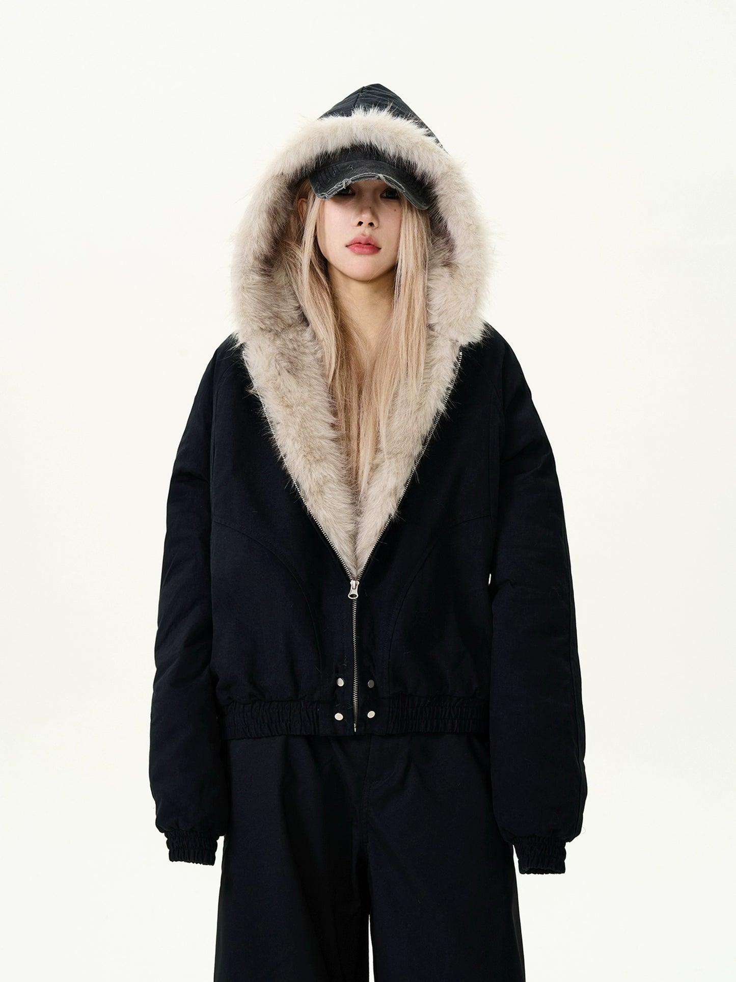 Fur Collar Hood Cotton Jacket MAD0003