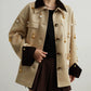 Pearl Satin Jacket / Brown Mini Skirt SUY0013
