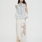 Stripe Long Bow Tie Top  PUC0018