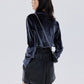 Polo Collar Velvet Top SHN0060