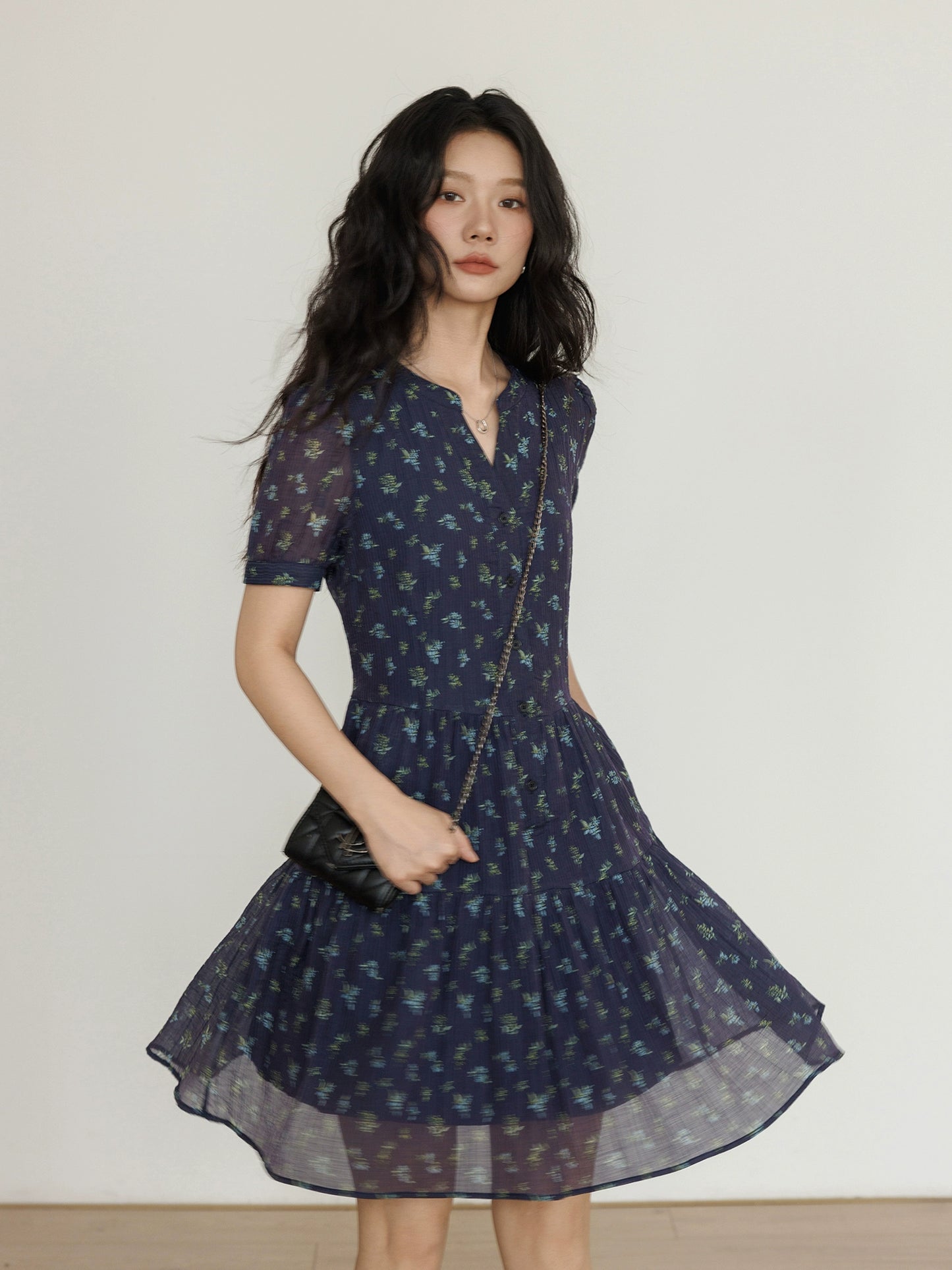 Flower French Mini Dress VAS0107