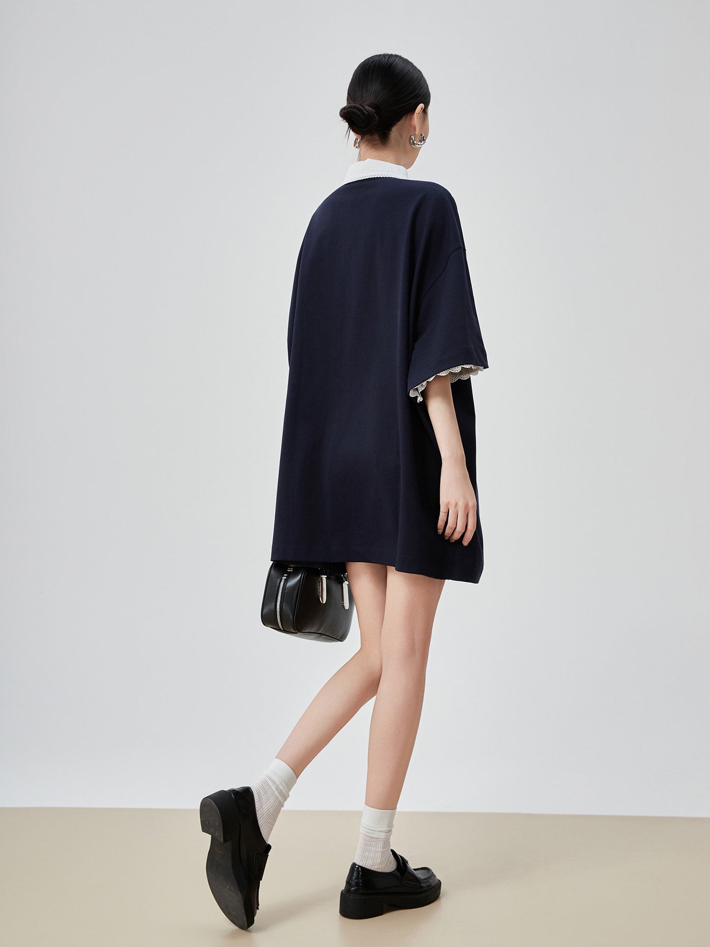 Two-Tone Polo Shirt Dress FER0226