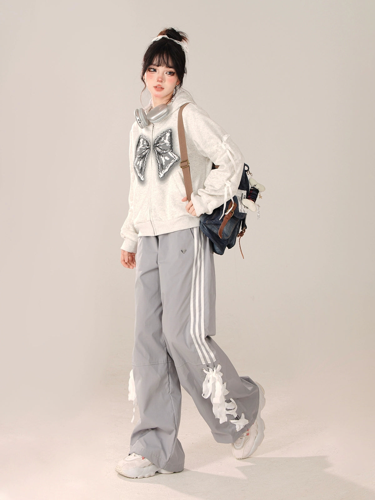 Gray Preppy Casual Pants KLS0003