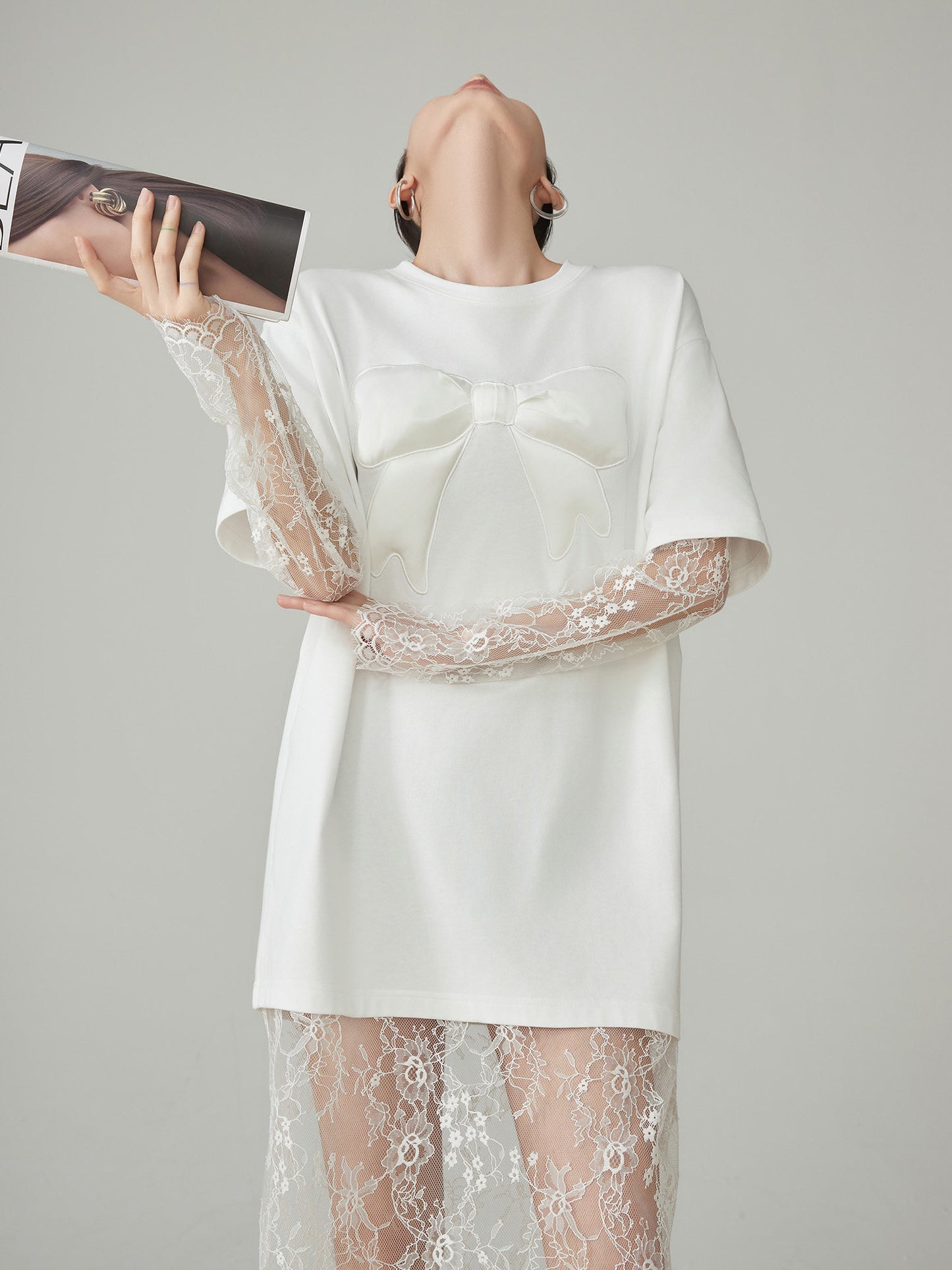 Lace Docking T-Shirt Dress FER0150