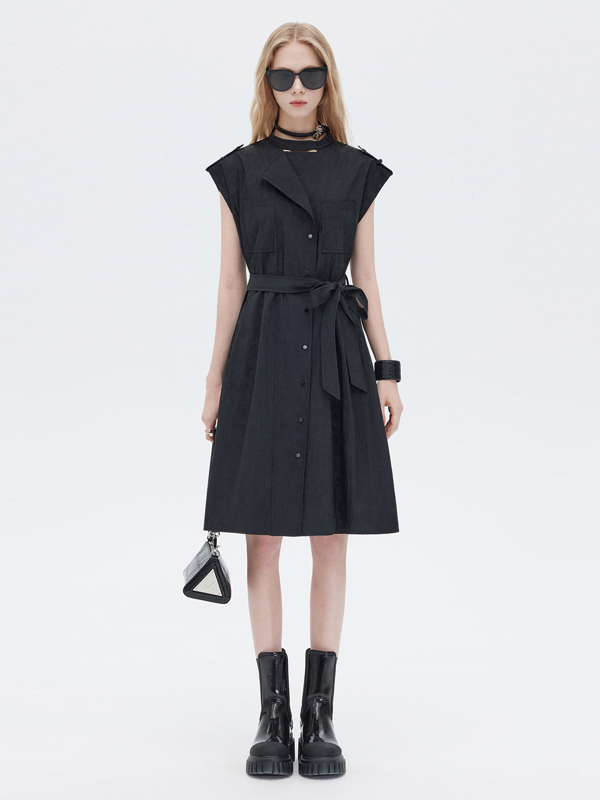 Trench Coat-Style Shirt Dress SHN0055