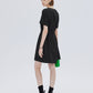 Round Neck Waist Ribbon Mini Dress SHN0054