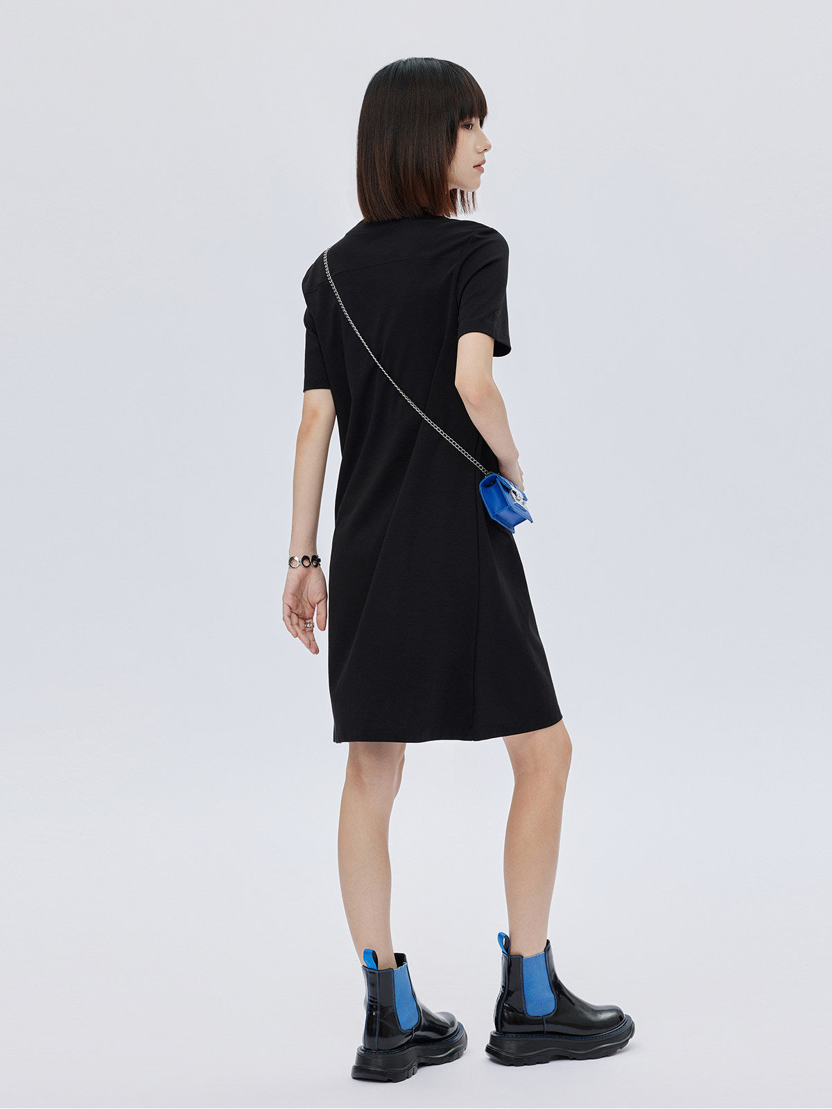 Crew Neck T-Shirt Short Dress SHN0010