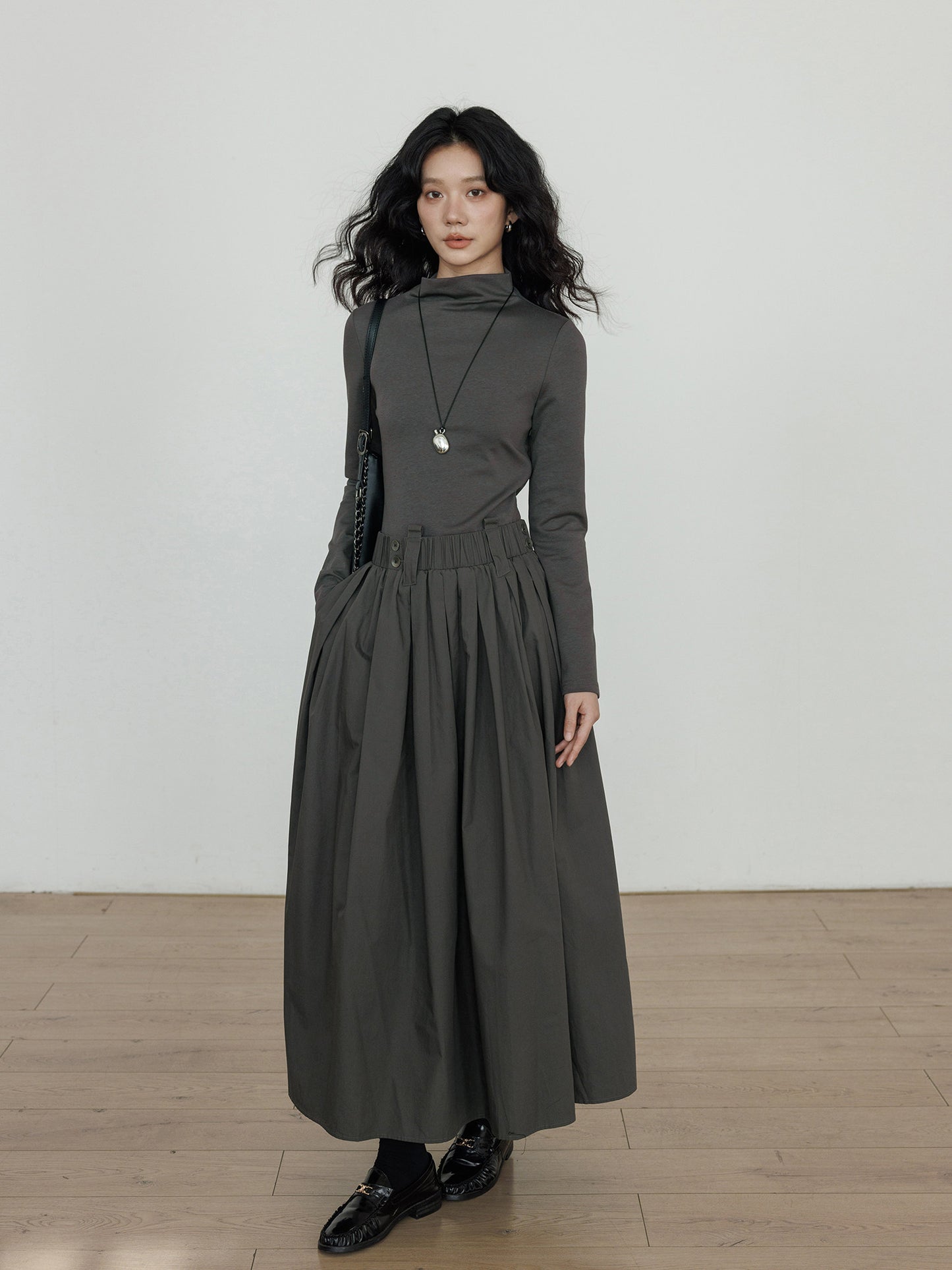 Half-Turtleneck Long Dress VAS0185