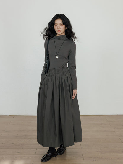Half-Turtleneck Long Dress VAS0185