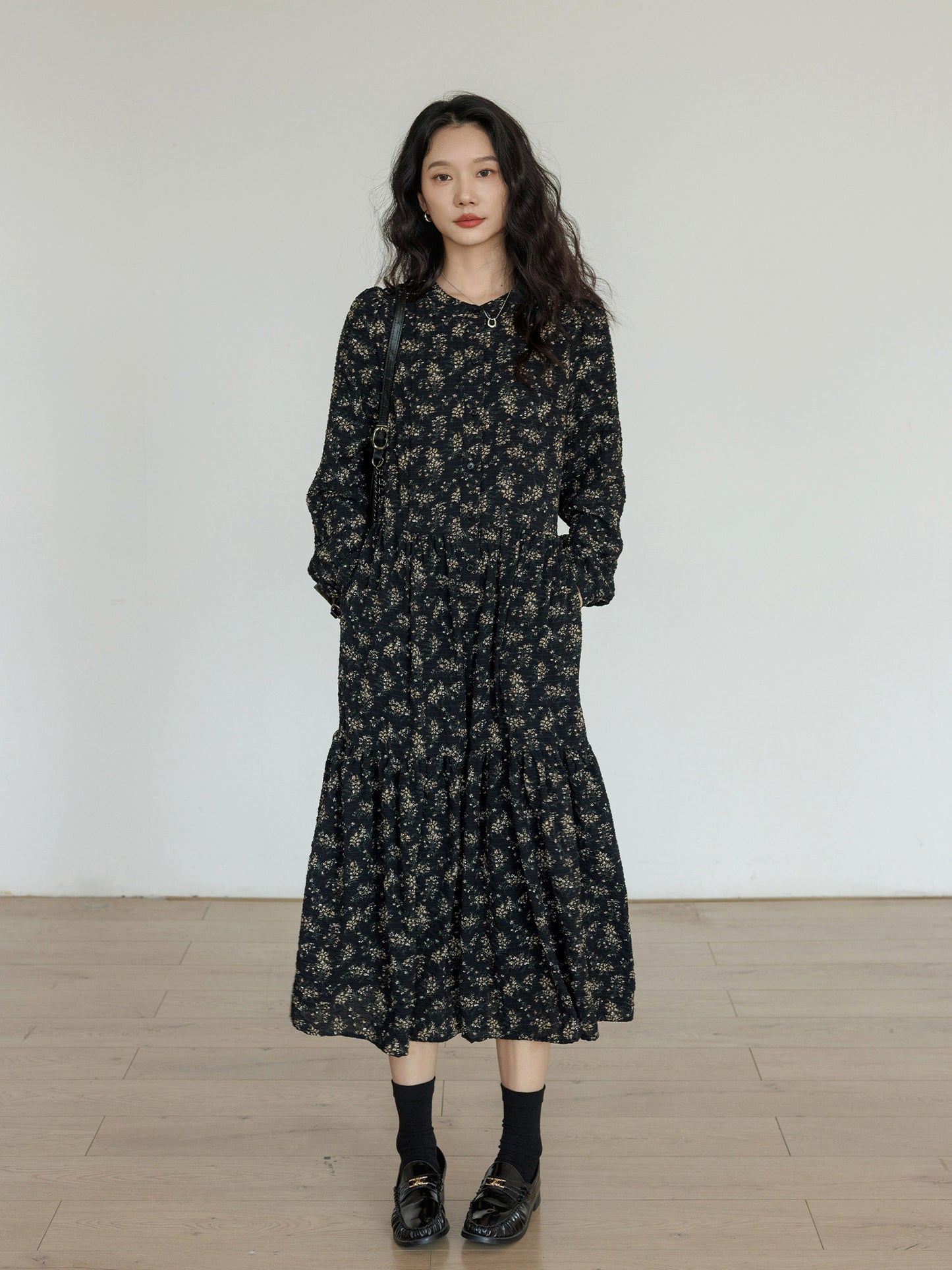 Floral Tea-Length Dress VAS0191