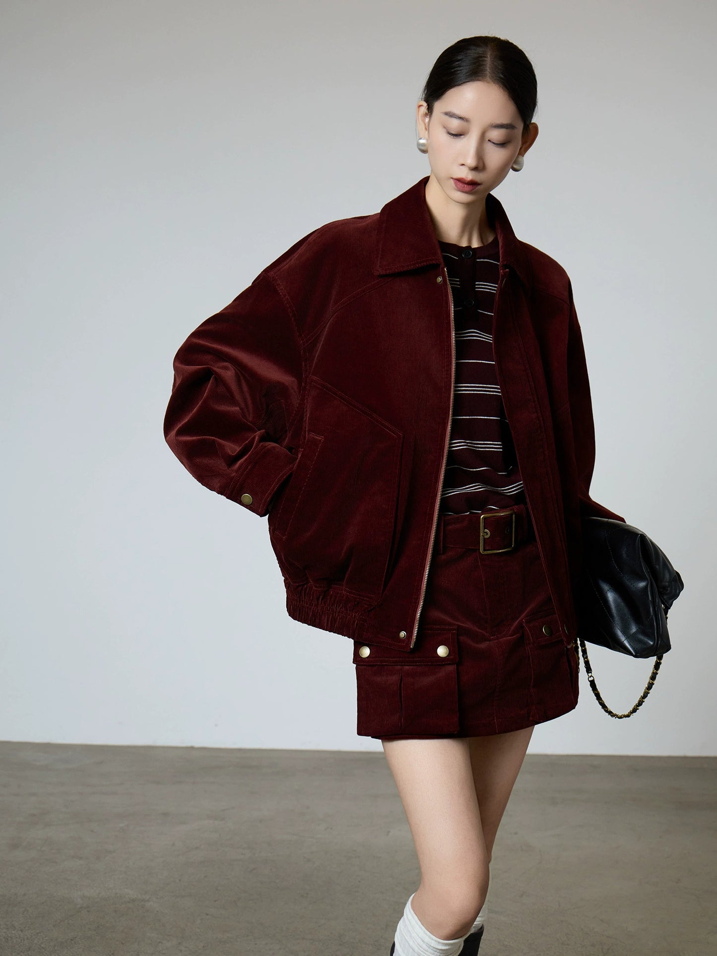 Retro Corduroy Jacket / Mini Skirt SUY0007