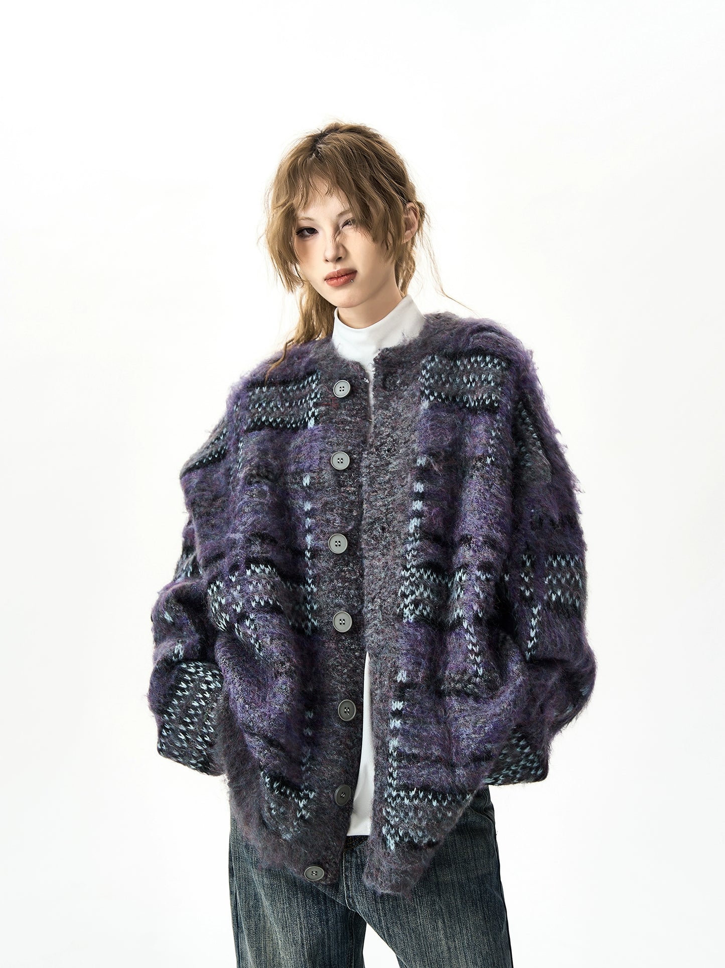 Multi Border Knit Cardigan HGX0037