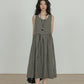 Round Neck Paid Dress VAS0082
