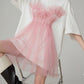 Tulle Layered Style T-Shirt Dress FER0137