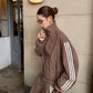 Vintage Plaid Stand Collar Jacket / Casual Pants WWP0017