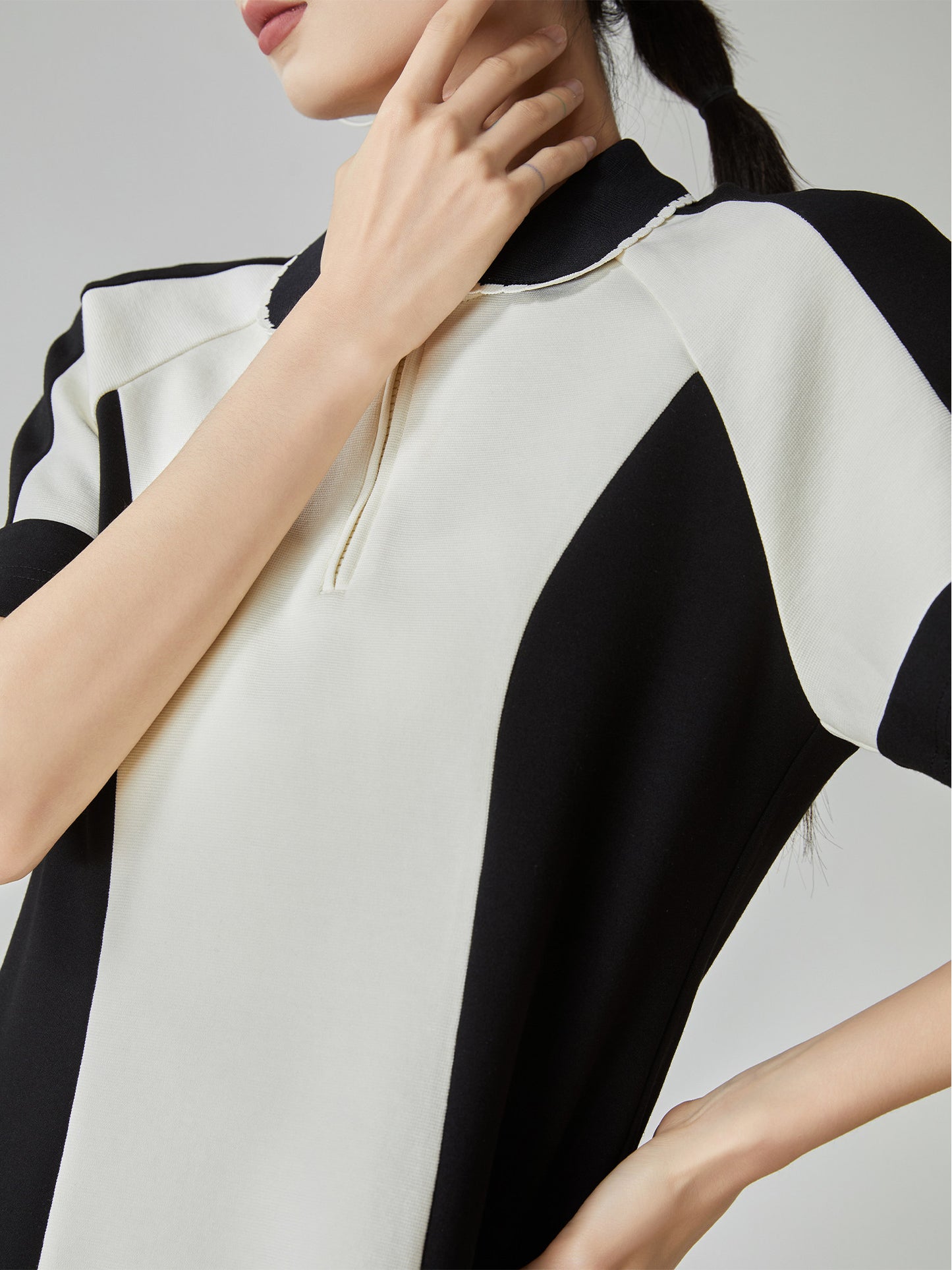 Bi-color Half-Zip Polo Dress FER0198