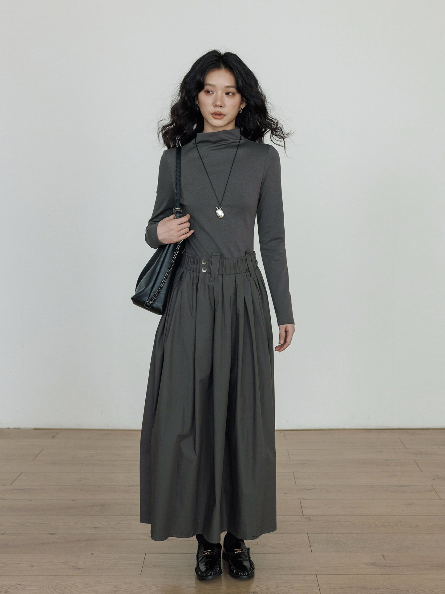 Half-Turtleneck Long Dress VAS0185