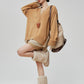 V-Neck Long Sleeve Knit Docking Shirt FER0037