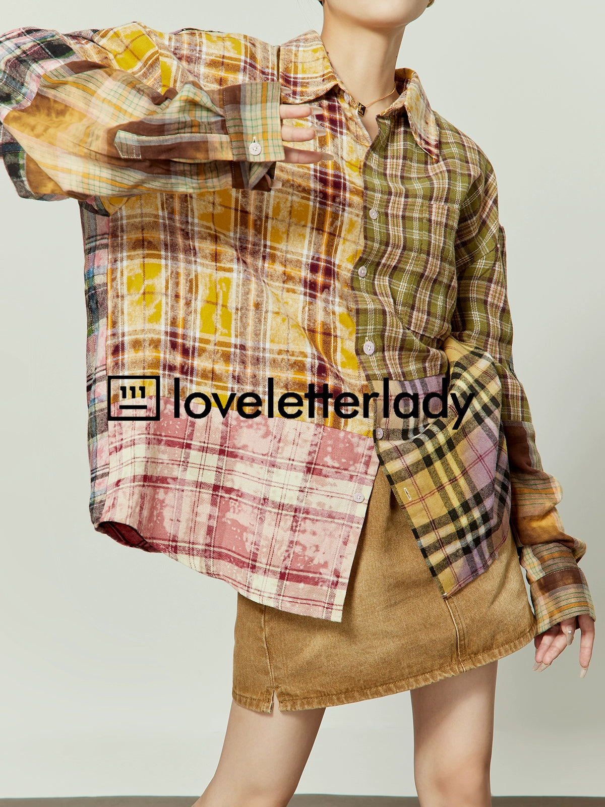 Patchwork Design Shirt LLA0246