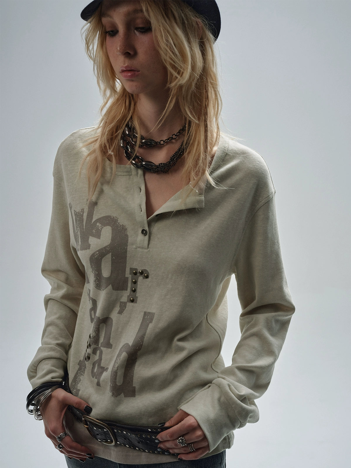 Half Button Long Sleeve T-Shirt WAT0019