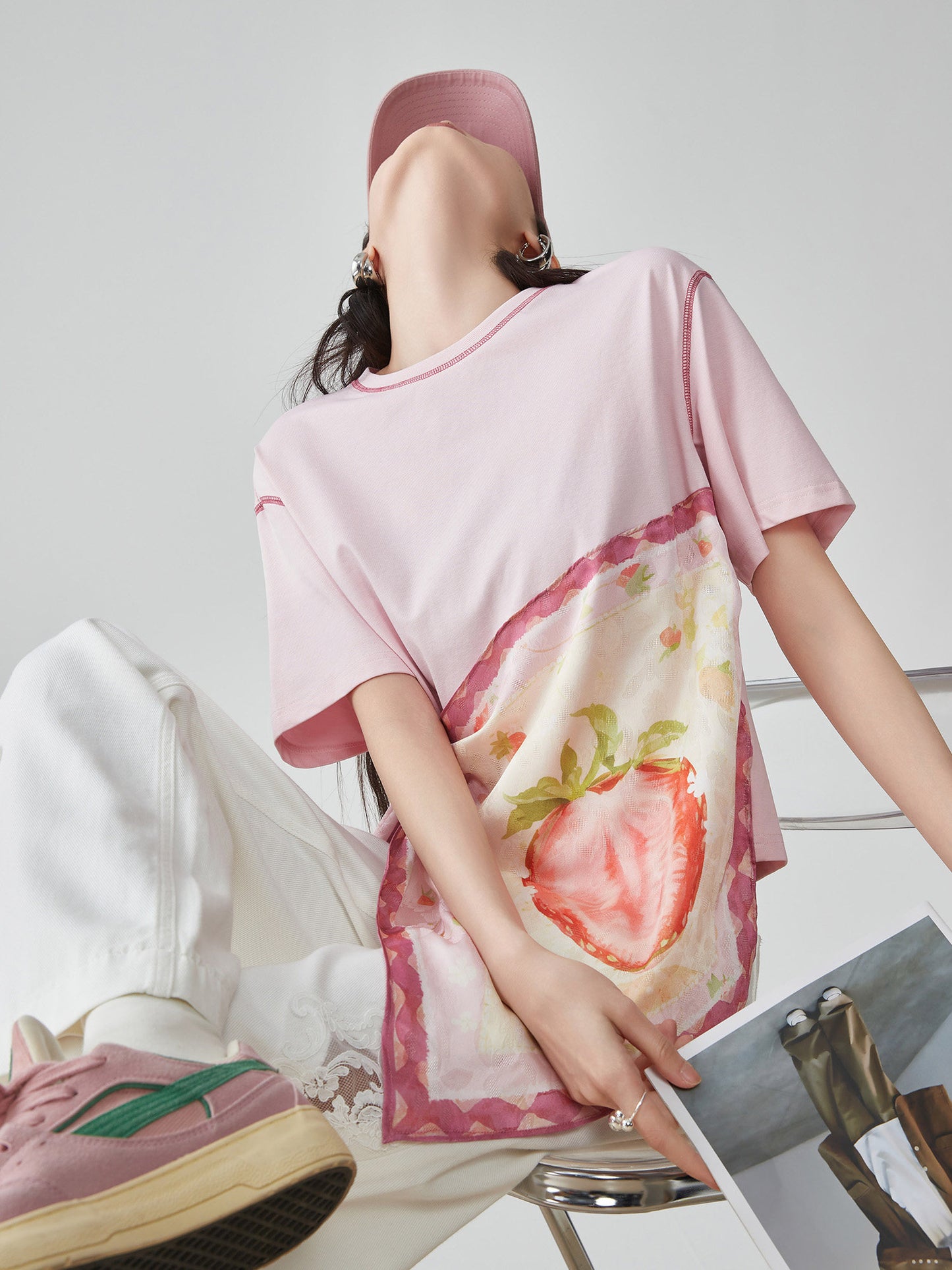 Scarf Layered Style Design Top FER0292