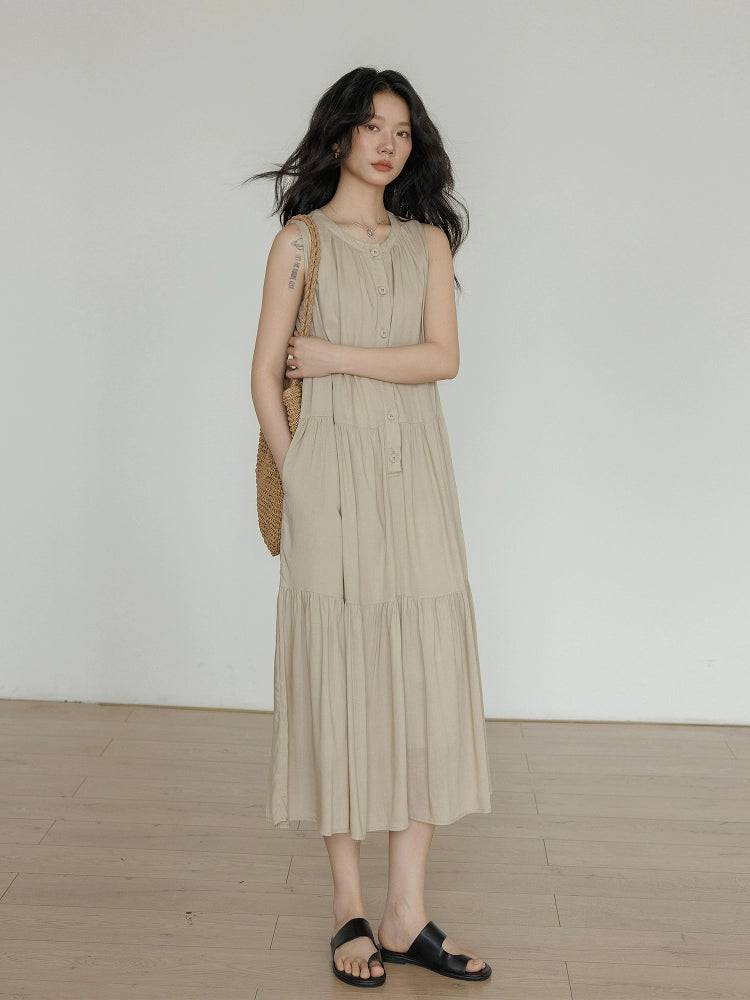 Tiered Gathered Long Dress VAS0119