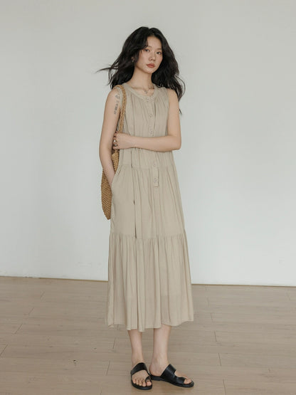Tiered Gathered Long Dress VAS0119