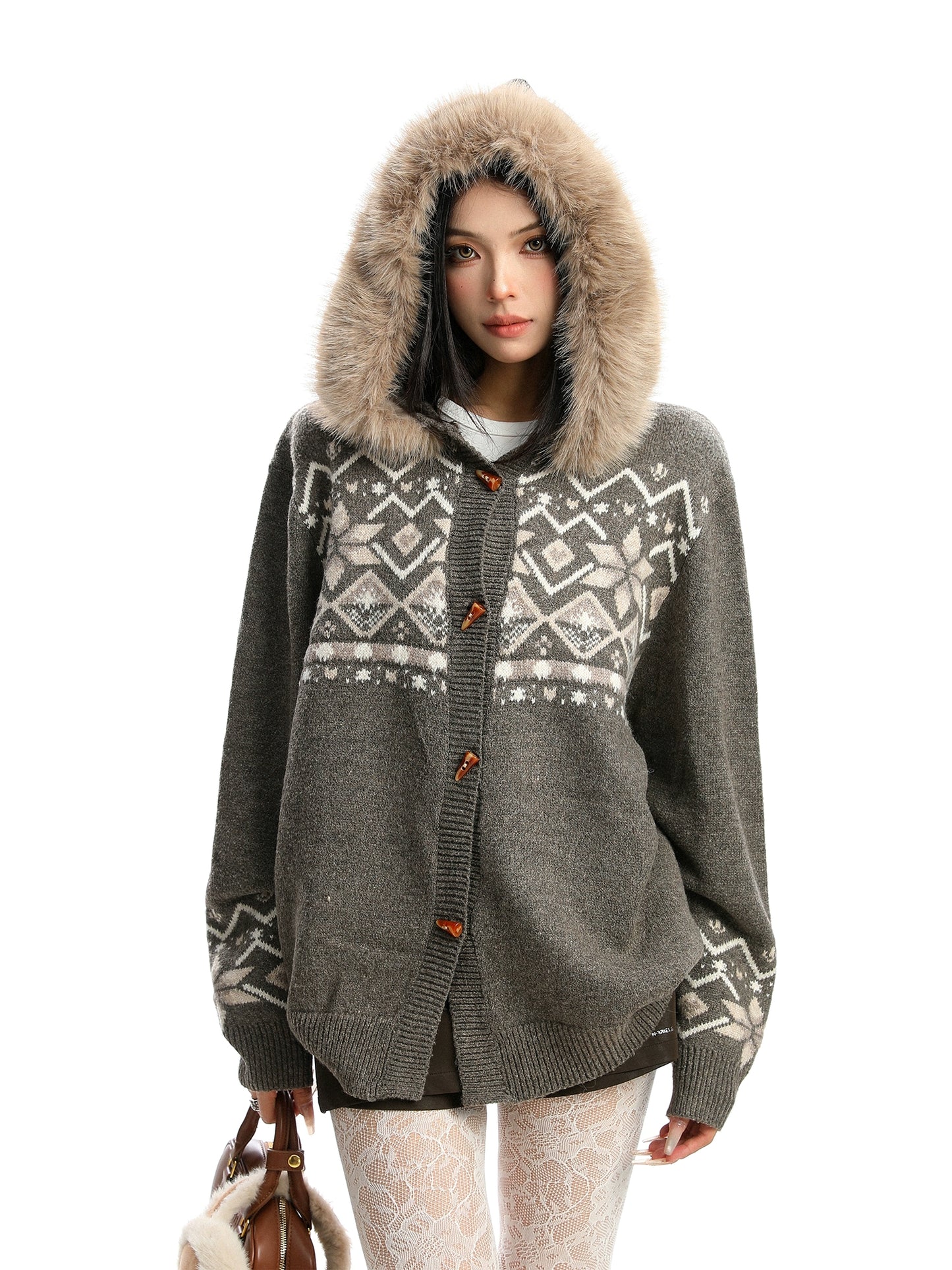 Nordic Tong Knit Cardigan BGS0033