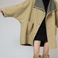 Khaki Plaid Patchwork Trench Coat  SUY0005