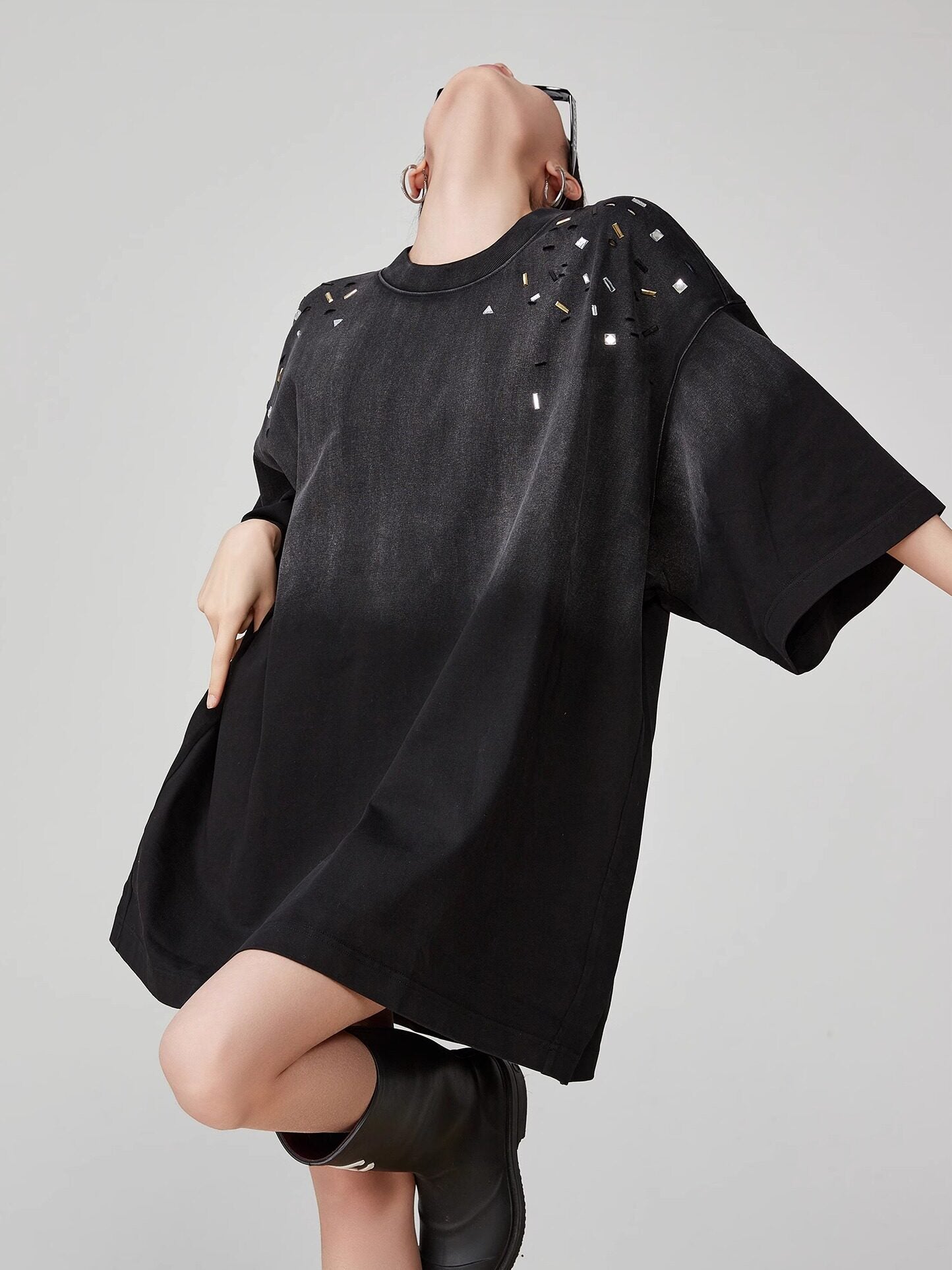 Gradient Short-Sleeve T-Shirt Dress FER0118