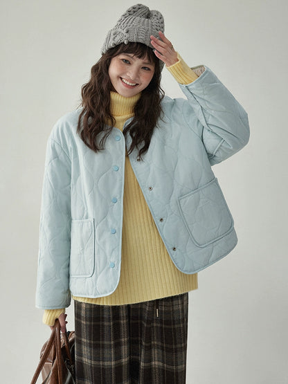 Wave Quilting Collarless Jacket AMU0045