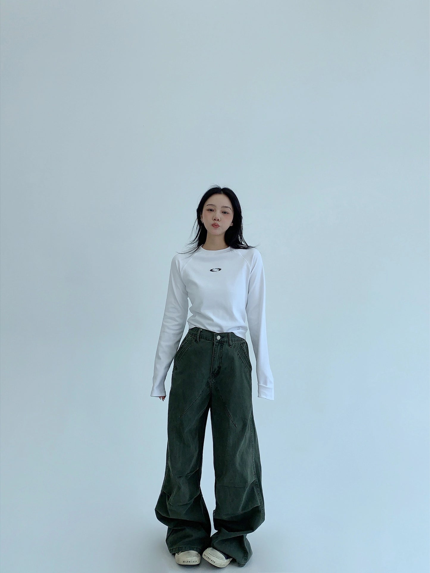 Oversized Denim Cargo Pants YLS0936