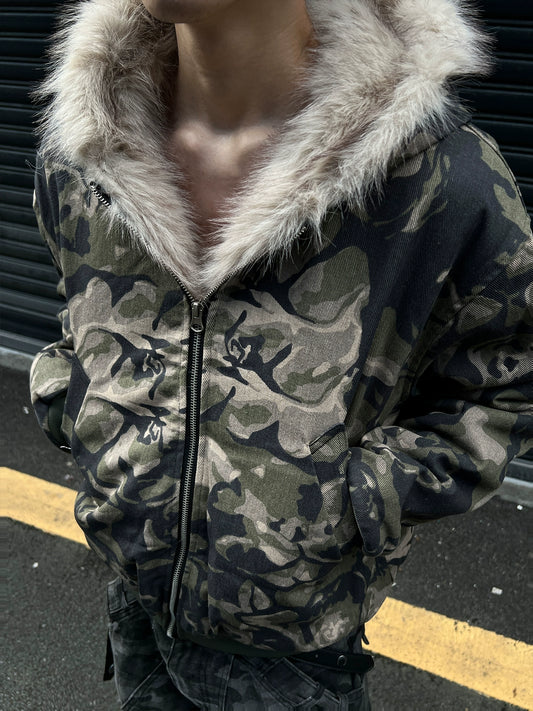 Camouflage Spliced Hoodie Jacket FLG0007