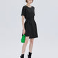 Round Neck Waist Ribbon Mini Dress SHN0054